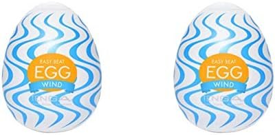 Tenga Disposable, One-Time Use Easy Beat Egg Male Portable Pleasure Device, Wind (Pack Of 2)