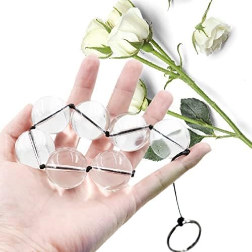 Sex Toys Anal Beads Anal Plug Butt Plug Anal Training Beads Plug Trainer Anal Play Beads Anal Chain Transparent Glass Crystal - Image 3