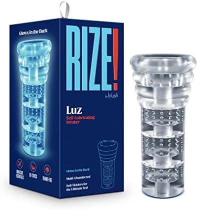 Blush Rize: Ribz - 4.75 Inch Open Ended Self Lubricating Male Masturbator - Glows In The Dark - Pleasure Pocket Size Masturbation - Realistic Feel Stroker - Adult Sex Toy For Men - Discreet Shipping
