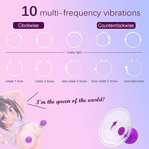 Wireless Nipple Massager,5.5" Diameter Bigger Version Vibrating Nipple Suckers With 360° Rotational Stimulation,10 Vibration Modes, Wireless Vibrator Sex Toys For Women,1 Pair - Image 2