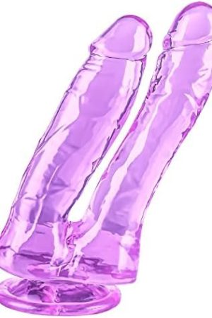 Bsqipsd Lifelike Lover Luxe Double Ended Realistic Dildo - Huge Silicone Dildo With Strong Suction Cup (6.9"*1.4" Purple)