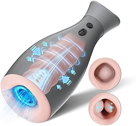 Male Masturbator Pocket Pussy - 7 Vibration Modes And Airbag Squeezing, Automatic Masturbation Vibrator With Realistic Vagina Blow Job Sex Toys For Male Hands Free Masturbators