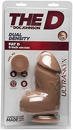 Doc Johnson The D - Fat D - 6 Inch With Balls - Ultraskyn - 6.25" Long And 2.75" Wide - Strong Suction Cup Base - O-Ring Harness Compatible Dildo, Caramel - Image 2