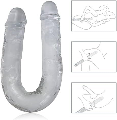 Fst Double-Ended Double Head Simulation Dildo Transparent Crystal Anal Sex Toy Vulva-Anal Universal Orgasm Masturbation Device Suitable For Lesbian And Gay Couples 12In - Image 3