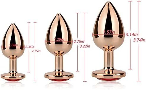 T-Explorer 3Pcs Anal Plug Set, Sexy Toys Small Medium Large Luxury Metal Butt Toys Round Shaped Anal Trainer Jewel Butt Plug Kit Sm Adult Sex Toys For Women Men Sex Gifts - Image 2