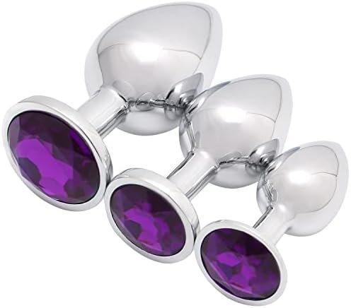 Akstore 3 Piece Luxury Jewelry Design Fetish Stainless Steel Anal Butt Plug With Penis Condom, 12 Ounce