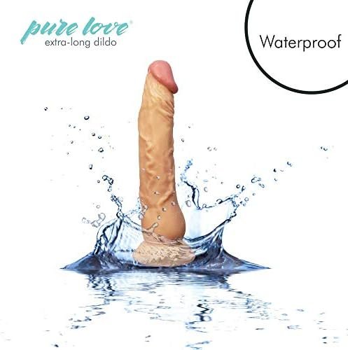 Pure Love 8 Inch Extra Long Dildo With Suction Cup, Beige Color, Adult Sex Toy - Image 3