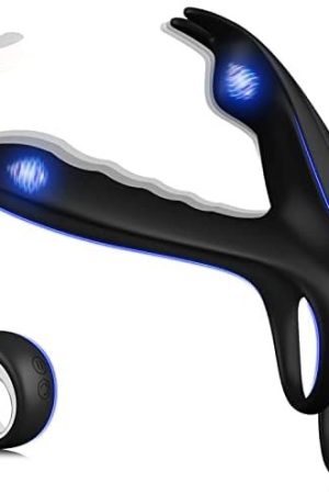 Vibrating Cock Ring, 3 In 1 Silicone Penis Ring With 10 Vibration Modes G-Spot & Clitoral Stimulator, Couple Vibrator Rechargeable Waterproof Adult Sex Toys With Remote Control For Men Or Couples Play