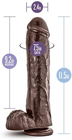 Blush Dr. Skin Mr. Mayor 9 Inch Dildo With Suction Cup - Long Realistic Thick Girthy Harness Compatible Adult Toys For Female Male Guys - Sex Toy For Women Men Couples - Chocolate - Image 3