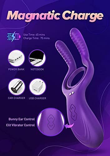 Tracy'S Dog Vibrating Cock Ring With Remote For Couples, 12 Vibration Modes Penis Ring With Rabbit Stimulator, Anal Vibrating Machine Massager For Men Pleasure, Penis Ball Vibrator Silicone Sex Toys - Image 3