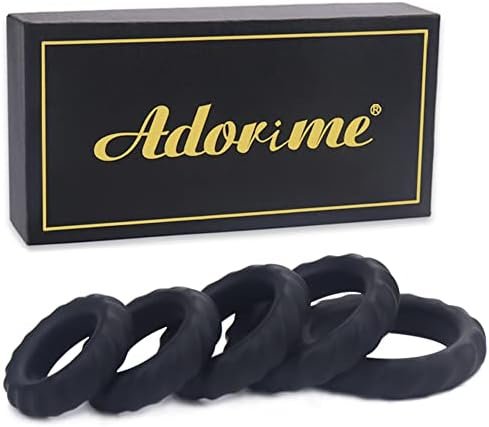 Silicone Penis Rings For Erection Enhancing - Adorime Premium Training Cock Ring For Men’S Sexual Life And Stamina Prolonging, Male Sex Toys For Couples (5 Rings Set)
