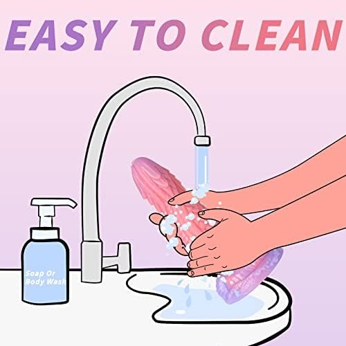 7.8" Realistic Dragon Dildo With Strong Suction Cup For Hands-Free Play, Body-Safe Liquid Silicone Anal Dildos Huge Thick Dildo For Vaginal G Spot Adult Sex Toys For Anal Play - Image 3