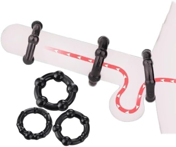 3 Pack Silicone Cock Rings Set, 3 Size Penis Rings For Men Erection Long Lasting Stronger, Better Sex Erection Enhancing Premium Adult Sex Toys (A)