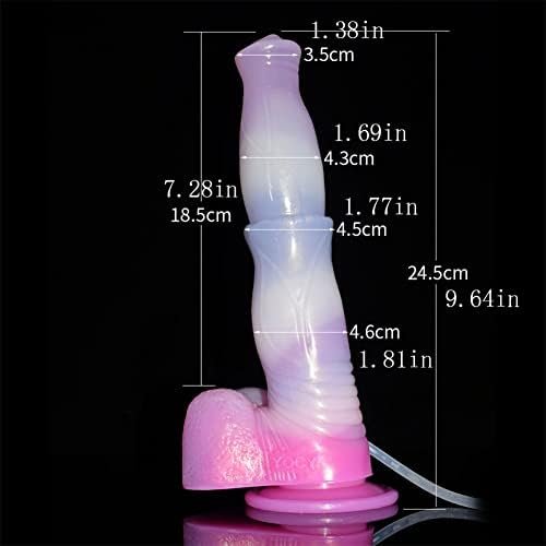 Realistic Squirting Dildo Ejaculating Animal Horse Dildos Anal Butt Plug Adult Sex Toy For Women For G Spot - Sea Jelly Color - Image 2