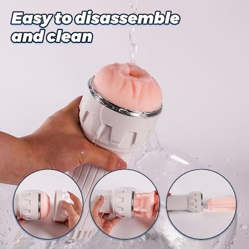 Male Masturbator Pocket Cup, Man Adult Sex Toys With Safety Silicone 3D Soft Realistic Blowjob Hand Free Sucking Shell Textured Vagina For Penis Stimulation Stroker, Portable Handle And Easy To Clean - Image 3