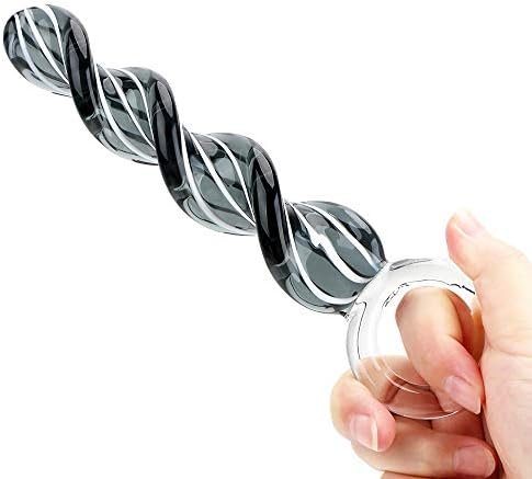 Nopnog Screw Shape Glass Anal Dildo, Spiral Butt Plug, 7.89 Inch Long Black Anal Plug, Sex Toys For Women Men - Image 3