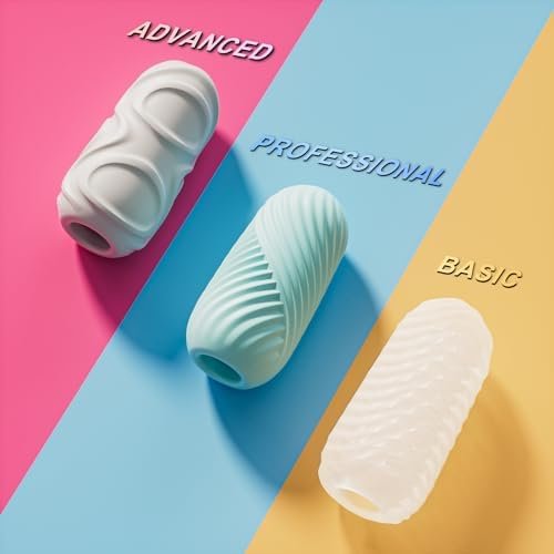 Male Masturbator Sex Toys For Men - Pocket Pussy Egg Set Stroker Adult Sex Toys, Ultra Soft Stretchy 3D Realistic Textured Male Masturbators Cup, 3 Penis Training Egg Set Male Sex Toys For Men - Image 2