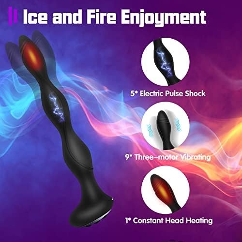 Domlust Anal Plug Male Sex Toys - Anal Beads Adult Toys With Estim Shock Heat Vibrating Butt Plug 50 Multiple Play Prostate Massager, 7.87'' Deep Plug Anal Dildos Stroker For Male Female Unisex - Image 2