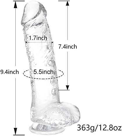Dildo 9.4" Realistic Suction Cup G-Spot Dildo For Women, Big Anal Dildo For Men And Gay Couples Adult Sex Toys Perfect Lover Gift(Clear) - Image 3