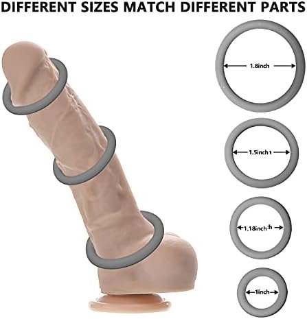 Penis Ring Cock Ring Set For Men Sex, Pattnium Longer Harder Stronger Erection Cock Ring For Sex Men Erection Enhancing And Orgasm Sex Toy ( Grey & Green ) - Image 3