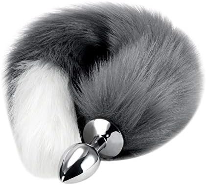Anal Butt Plug Stainless Steel Anal Stopper Smooth Anus Toy With Faux Fox Tail