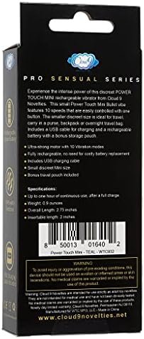 Cloud 9 Novelties Power Touch Iii Teal Mini Rechargeable Bullet Vibrator - Image 3