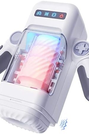 Amovibe Automatic Male Masturbators Cup With 10 Thrusting & Vibration Modes, Sex Toys With Heating Function, Toys For Mens Sex Pleasure With Phone Holder