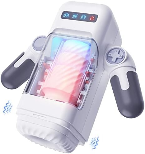 Amovibe Automatic Male Masturbators Cup With 10 Thrusting & Vibration Modes, Sex Toys With Heating Function, Toys For Mens Sex Pleasure With Phone Holder