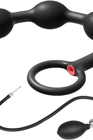 Inflatable Anal Beads Expand Silicone Inflatable Anal Butt Plug With 3 Balls Detachable Needle Adjustable Size Adult Sex Toy For Gay Lesbian Couple Masturbation