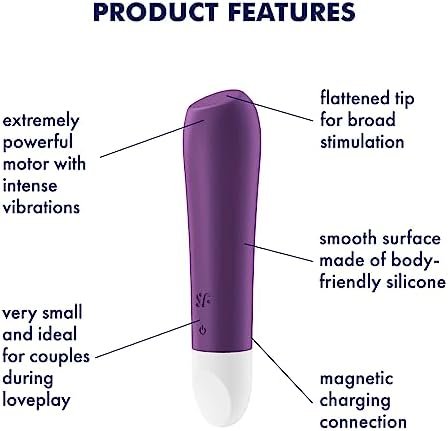 Satisfyer Ultra Power Bullet 2 Mini Bullet Vibrator - Clitoral Stimulator, Personal Massager, Wide Beveled Tip - Portable, Waterproof, Rechargeable, 10.5Cm (Violet) - Image 2
