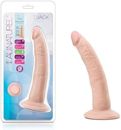 Blush Au Naturel Jack Realistic Dual Density Flexible Dildo - 7.5 Inches Length & 1.5 Inches Width - Sturdy Suction Cup Base For Hands Free Play And Harness Compatible - Real Feel Sex Toy For Adults