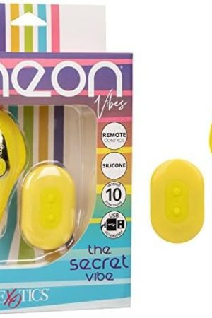Calexotics Neonยฎ Vibes The Secret Vibe โ Silicone Rechargeable Mini Panty Teaser Vibrator - Travel Remote Control Adult Sex Toys For Women โ Yellow