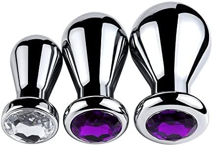 Stainless Steel Big Anal Plug Bulb Shape Jewelry Butt Plug Trainer Set Anal Massager Sex Toy For Men Women Prostate Massage(L) - Image 3
