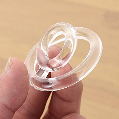Amosfun Stretchy Silicone Cock Ring Dual Stimulation Ring Erection Delay Ring Adult Pleasure Toys For Men(Transparent Double Rings) - Image 3
