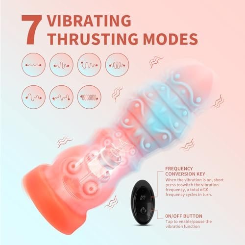 Fantasy Knot Dildo Adult Sex Toys, 9 Inch Huge Thick Dildo Monster Dildos With 7 Vibration Modes, Big Giant Dildo Vibrating Dildo, Anal Toys G Spot Vibrator Dildo Anal Sex Toys For Men Women - Image 3