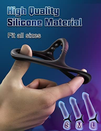 Silicone Cock Ring, Erogenous 3 In 1 Ultra Soft Penis Rings For Erection Enhancing, Triangular Cock Rings With Massage Beads, Adult Sex Toys & Games Male Sex Toys For Men Couple (X-Large) - Image 3