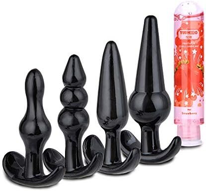 Anal Plug Set 4 Pcs Training Kit Butt Plug Anus Stimulation Sex Toys For Men Women(Lube Included)
