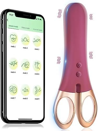 G Spot Vibrator For Sex Toy, Vibrating Massager Stimulator Nipple Clitoris Scissors-Shape Vibrators, Wand Massagers With App Control For Women Beginner (Style1)