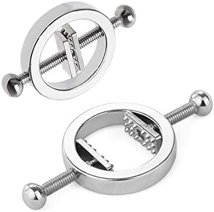Fst Stainless Steel Nipple Clamps Round Adjustable Nipple Clamp Set Body Restraints Female Sm Sex Toy