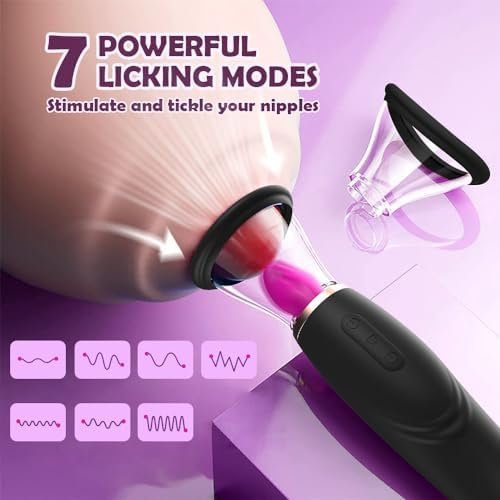 Nipple Sucking Vibrator Sex Toys For Women, 3 In1 Nipple Tongue Vibrators Adult Toys With 3 Sucking & 7 Licking Vibrating Modes, G Spot Dildo Stimulator Clitoral Sucker Sex Toy For Woman Pleasure - Image 2