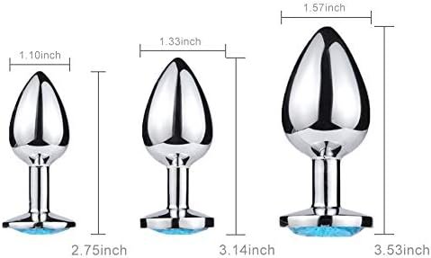 Anal Butt Plugs 3 Pcs Stainless Metal Jewelry Anal Trainer Kits Fetish Kinky Anal Sex Toys For Beginners Advanced Users (Light Purple) - Image 2