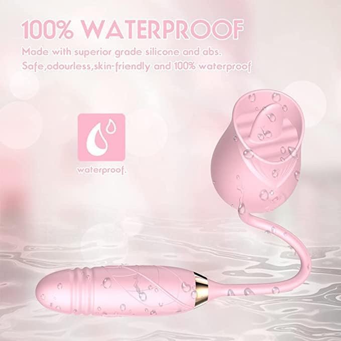 Sex Adult Product Vaginal Vibrator For Women Pleasure Sexual Bullet Clitoral Stimulator Tongue Nipple Licking Thrusting G Spot Dildo Vibrator With 10 Modes (M-Pink1) - Image 3