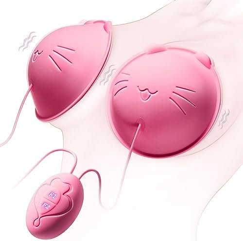 Nipple Toy Vibrator, Vibrating Nipple Clamps Sucking Stimulator Massager With 10 Powerful Vibration,Rechargeable Adult Sex Toys For Women Couples Pleasure Pink