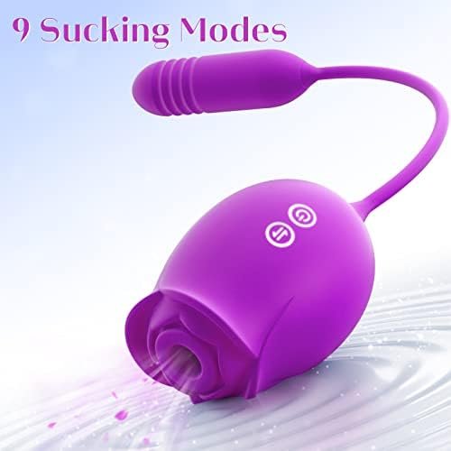 Rose Sex Toys For Women - Rose Sex Stimulator For Women With 18 Sucking Thrusting Modes, Upgraded Rose Sex Sucker Dildo G Spot Clitoral Vibrator, Adult Toys Vibrators Games For Women Couples Pleasure - Image 2