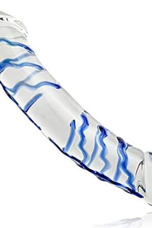 Realistic Glass Double-Ended Dildos, Crystal Penis Pleasure Wand With Spiral Texture And Vivid Glans For Double Sided Lesbian Vaginal Anal Play G-Spot Stimulator, Double Dong Sex Toy For Women