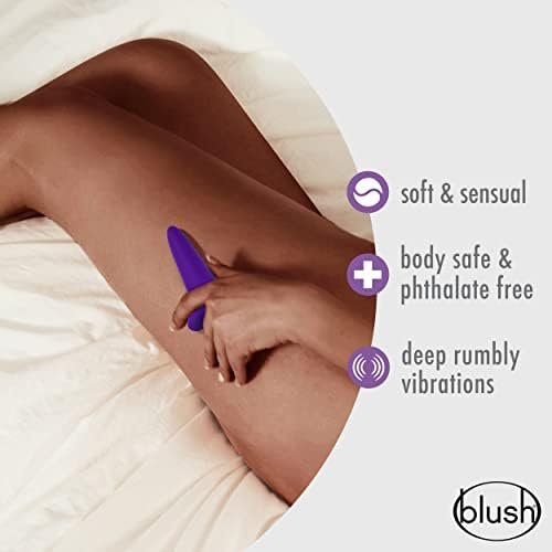 Blush Noje B5 - Rechargeable Vibrating Platinum Puria Silicone 5.5" Anal Plug - Slim 1.25" - 10 Modes Rumbletech Deep Rumbly Vibrations - Ultrasilk Smooth - Waterproof - Anal Pleasure For Women - Image 2