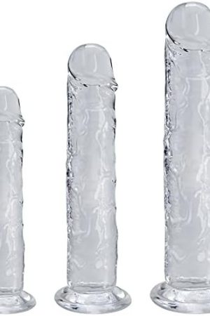 Anal Butt Plug Training Sets, 3 Piece Lifelike Anus Dildo Kit Prostate Stimulate G-Spot Stimulation Adult Sex Toy For Beginners Men Women Couples