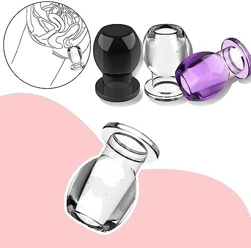 Anal Plug Tunnel - Buttplug Anal Sex Toys For Men & Women - Butt Stretcher/Anal Toy For Couple Anal Sex Toys - Hollow Buttplug Great For Beginners & Experienced Users (Black, M 1.77''X1.77''X2.56'') - Image 3