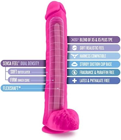 Blush Au Naturel Bold Daddy Realistic 14 Inch Suction Cup Harness Compatible Flexishaft Sensa Feel Dildo Sex Toy For Men Women Couples Pink - Image 2