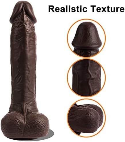 Thrusting Dildo Vibrator Sex Toy For Women, Realistic Vibrating Dildo Thruster Throat Trainer, Silicone Suction Cup Dildo For Mens Anal Prostate Play 5 Thrusts 7 Vibrations (Nut-Brown, 7.5 Inches) - Image 3